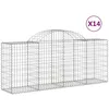 Image de vidaXL Paniers À Gabions Arqués 14 Pcs 200x50x80/100 Cm Fer Galvanisé Vidaxl Vidaxl