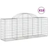 Image de vidaXL Paniers À Gabions Arqués 18 Pcs 200x50x80/100 Cm Fer Galvanisé Vidaxl Vidaxl