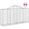 Image de vidaXL Paniers À Gabions Arqués 4 Pcs 200x50x100/120 Cm Fer Galvanisé Vidaxl Vidaxl
