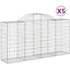 Image de vidaXL Paniers À Gabions Arqués 5 Pcs 200x50x100/120 Cm Fer Galvanisé Vidaxl Vidaxl