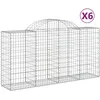 Image de vidaXL Paniers À Gabions Arqués 6 Pcs 200x50x100/120 Cm Fer Galvanisé Vidaxl Vidaxl