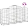 Image de vidaXL Paniers À Gabions Arqués 7 Pcs 200x50x100/120 Cm Fer Galvanisé Vidaxl Vidaxl