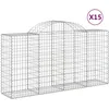 Image de vidaXL Paniers À Gabions Arqués 15 Pcs 200x50x100/120 Cm Fer Galvanisé Vidaxl Vidaxl