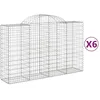 Image de vidaXL Vidaxl Paniers À Gabions Arqués 6 Pcs 200x50x120/140 Cm Fer Galvanisé