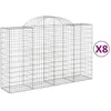 Image de Vidaxl Paniers Ã Gabions ArquÃ©s 8 Pcs 200x50x120/140 Cm Fer GalvanisÃ©