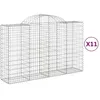 Image de vidaXL Vidaxl Paniers À Gabions Arqués 11 Pcs 200x50x120/140 Cm Fer Galvanisé