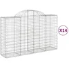 Image de Vidaxl Paniers Ã Gabions ArquÃ©s 14 Pcs 200x50x120/140 Cm Fer GalvanisÃ©