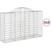Image de Vidaxl Paniers Ã Gabions ArquÃ©s 18 Pcs 200x50x120/140 Cm Fer GalvanisÃ©