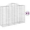 Image de Vidaxl Paniers Ã Gabions ArquÃ©s 3 Pcs 200x50x140/160 Cm Fer GalvanisÃ©