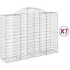 Image de vidaXL Vidaxl Paniers À Gabions Arqués 7 Pcs 200x50x140/160 Cm Fer Galvanisé