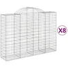 Image de vidaXL Vidaxl Paniers À Gabions Arqués 8 Pcs 200x50x140/160 Cm Fer Galvanisé