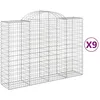 Image de vidaXL Vidaxl Paniers À Gabions Arqués 9 Pcs 200x50x140/160 Cm Fer Galvanisé