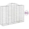 Image de vidaXL Vidaxl Paniers À Gabions Arqués 11 Pcs 200x50x140/160 Cm Fer Galvanisé