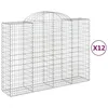 Image de Vidaxl Paniers Ã Gabions ArquÃ©s 12 Pcs 200x50x140/160 Cm Fer GalvanisÃ©