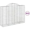 Image de vidaXL Vidaxl Paniers À Gabions Arqués 13 Pcs 200x50x140/160 Cm Fer Galvanisé