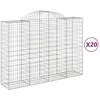 Image de vidaXL Vidaxl Paniers À Gabions Arqués 20 Pcs 200x50x140/160 Cm Fer Galvanisé