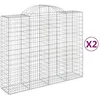Image de Vidaxl Paniers Ã Gabions ArquÃ©s 2 Pcs 200x50x160/180 Cm Fer GalvanisÃ©