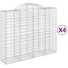 Image de Vidaxl Paniers Ã Gabions ArquÃ©s 4 Pcs 200x50x160/180 Cm Fer GalvanisÃ©