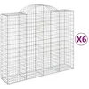 Image de vidaXL Vidaxl Paniers À Gabions Arqués 6 Pcs 200x50x160/180 Cm Fer Galvanisé