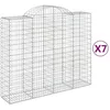 Image de vidaXL Vidaxl Paniers À Gabions Arqués 7 Pcs 200x50x160/180 Cm Fer Galvanisé