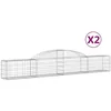 Image de vidaXL Vidaxl Paniers À Gabions Arqués 2 Pcs 300x30x40/60 Cm Fer Galvanisé