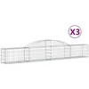 Image de vidaXL Vidaxl Paniers À Gabions Arqués 3 Pcs 300x30x40/60 Cm Fer Galvanisé