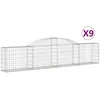 Image de vidaXL Vidaxl Paniers À Gabions Arqués 9 Pcs 300x30x60/80 Cm Fer Galvanisé