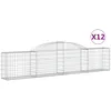 Image de vidaXL Vidaxl Paniers À Gabions Arqués 12 Pcs 300x30x60/80 Cm Fer Galvanisé