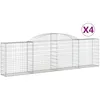 Image de vidaXL Paniers À Gabions Arqués 4 Pcs 300x30x80/100 Cm Fer Galvanisé Vidaxl Vidaxl