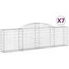Image de vidaXL Paniers À Gabions Arqués 7 Pcs 300x30x80/100 Cm Fer Galvanisé Vidaxl Vidaxl