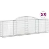 Image de vidaXL Paniers À Gabions Arqués 8 Pcs 300x30x80/100 Cm Fer Galvanisé Vidaxl Vidaxl