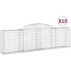 Image de vidaXL Paniers À Gabions Arqués 10 Pcs 300x30x80/100 Cm Fer Galvanisé Vidaxl Vidaxl