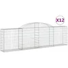 Image de vidaXL Paniers À Gabions Arqués 12 Pcs 300x30x80/100 Cm Fer Galvanisé Vidaxl Vidaxl