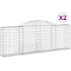 Image de Paniers Ã Gabions ArquÃ©s 2 Pcs 300x30x100/120 Cm Fer GalvanisÃ© Vidaxl Vidaxl
