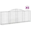 Image de vidaXL Paniers À Gabions Arqués 5 Pcs 300x30x100/120 Cm Fer Galvanisé Vidaxl Vidaxl