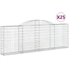 Image de vidaXL Paniers À Gabions Arqués 25 Pcs 300x30x100/120 Cm Fer Galvanisé Vidaxl Vidaxl