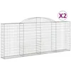 Image de vidaXL Paniers À Gabions Arqués 2 Pcs 300x30x120/140 Cm Fer Galvanisé Vidaxl Vidaxl