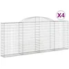 Image de vidaXL Paniers À Gabions Arqués 4 Pcs 300x30x120/140 Cm Fer Galvanisé Vidaxl Vidaxl
