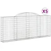 Image de vidaXL Paniers À Gabions Arqués 5 Pcs 300x30x120/140 Cm Fer Galvanisé Vidaxl Vidaxl