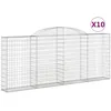Image de vidaXL Paniers À Gabions Arqués 10 Pcs 300x30x120/140 Cm Fer Galvanisé Vidaxl Vidaxl