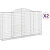 Image de vidaXL Vidaxl Paniers À Gabions Arqués 2 Pcs 300x30x160/180 Cm Fer Galvanisé