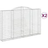 Image de vidaXL Paniers À Gabions Arqués 2 Pcs 300x30x180/200 Cm Fer Galvanisé Vidaxl Vidaxl