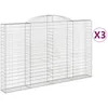 Image de vidaXL Paniers À Gabions Arqués 3 Pcs 300x30x180/200 Cm Fer Galvanisé Vidaxl Vidaxl