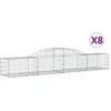 Image de vidaXL Vidaxl Paniers À Gabions Arqués 8 Pcs 300x50x40/60 Cm Fer Galvanisé