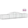 Image de vidaXL Vidaxl Paniers À Gabions Arqués 15 Pcs 300x50x40/60 Cm Fer Galvanisé
