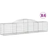 Image de vidaXL Paniers À Gabions Arqués 4 Pcs 300x50x60/80 Cm Fer Galvanisé Vidaxl Vidaxl
