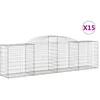Image de vidaXL Paniers À Gabions Arqués 15 Pcs 300x50x80/100 Cm Fer Galvanisé Vidaxl Vidaxl