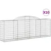 Image de vidaXL Paniers À Gabions Arqués 10 Pcs 300x50x100/120 Cm Fer Galvanisé Vidaxl Vidaxl