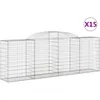 Image de vidaXL Paniers À Gabions Arqués 15 Pcs 300x50x100/120 Cm Fer Galvanisé Vidaxl Vidaxl