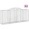 Image de vidaXL Vidaxl Paniers À Gabions Arqués 2 Pcs 300x50x120/140 Cm Fer Galvanisé